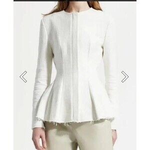 Theory peplum tweed Movement zip-up jacket blazer Career Money Sz4